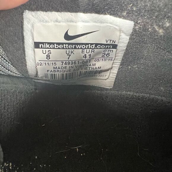 Nike Men's Free 3.0‎ V4 Running Lifting Trainers Low Top Shoes Black/Gray US 8 - Picture 8 of 8